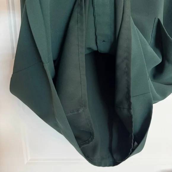 Frank & Oak Forest Green V-Neck Button-Down Shirt Dress - Size M - Picture 10 of 11